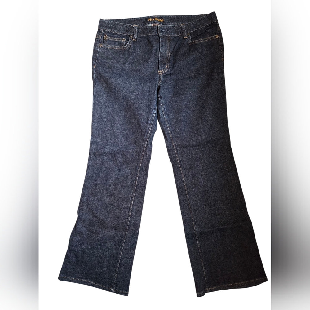 Ann Taylor Lindsay Waist Bootcut Jeans Size 12 Dark Wash